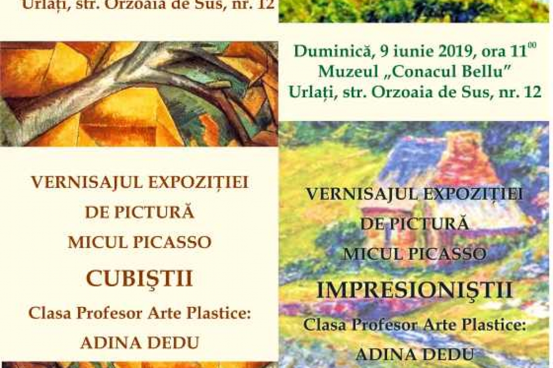 Expoziție de pictură realizată de elevi la Conacul Bellu din Urlați