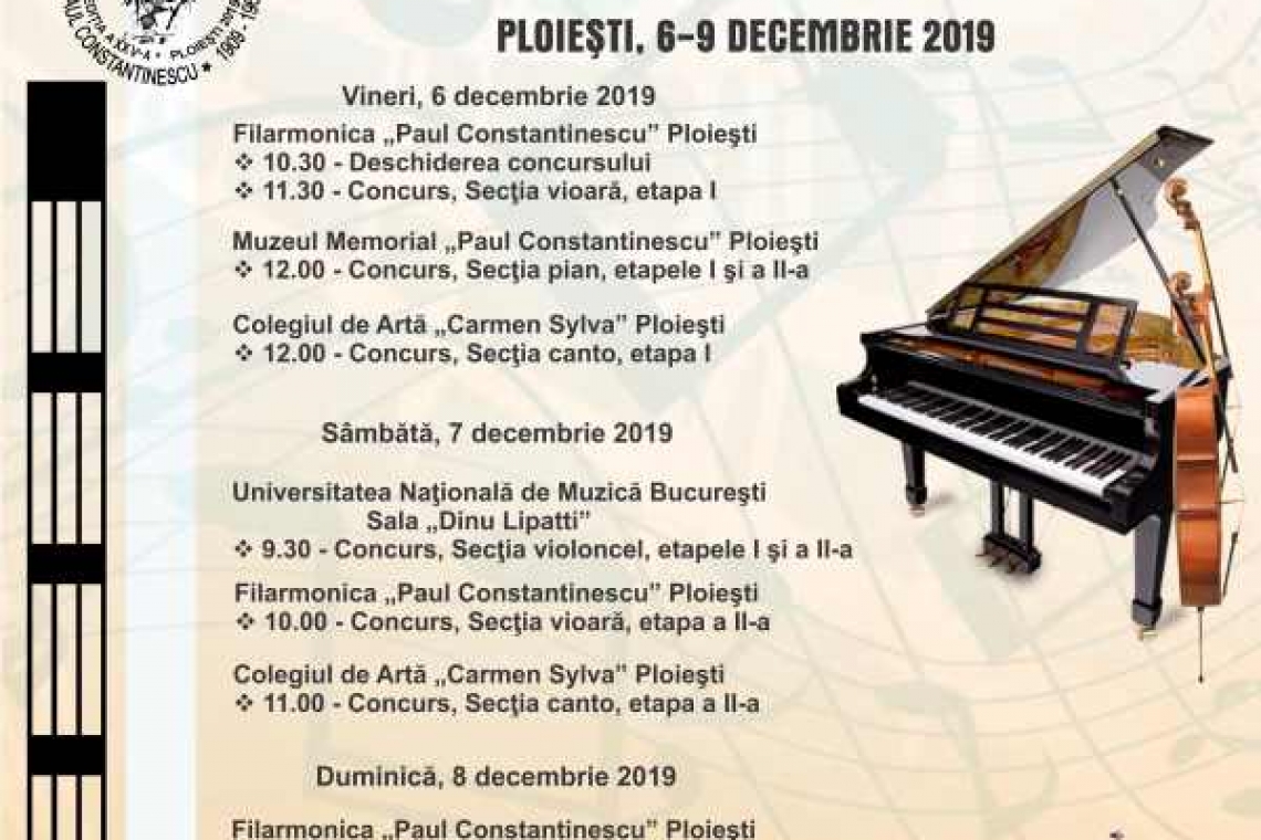 Începe Concursul Național de Interpretare și Creație Muzicală „Paul Constantinescu”!