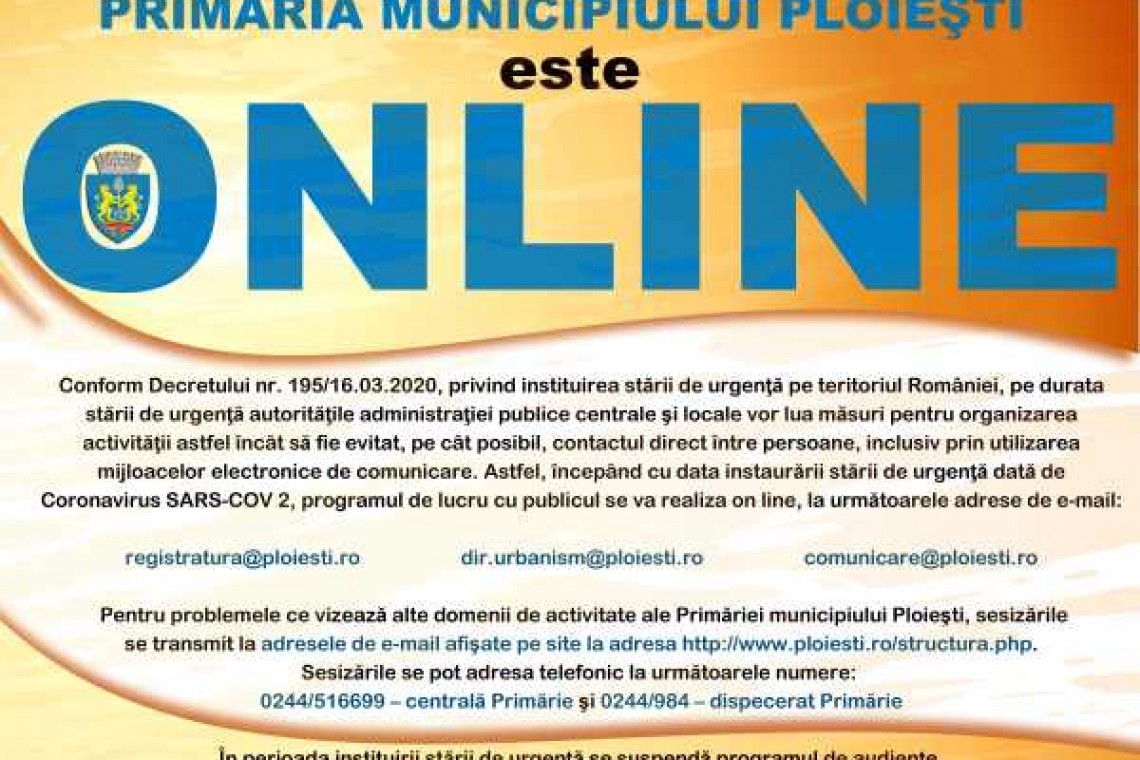 Cum depui o petiție la Primăria Ploiești după decretarea stării de urgență?