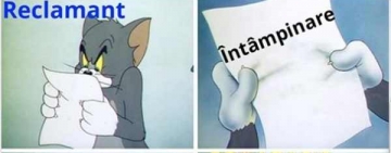 Fotografii din desene animate cu Tom și Jerry pe pagina de facebook a Judecătoriei Ploiești