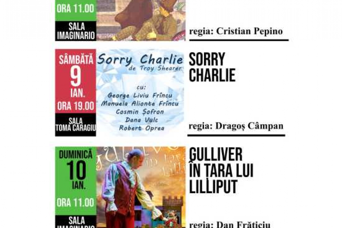 Programul spectacolelor Teatrului ”Toma Caragiu” în primele zile ale anului 2021