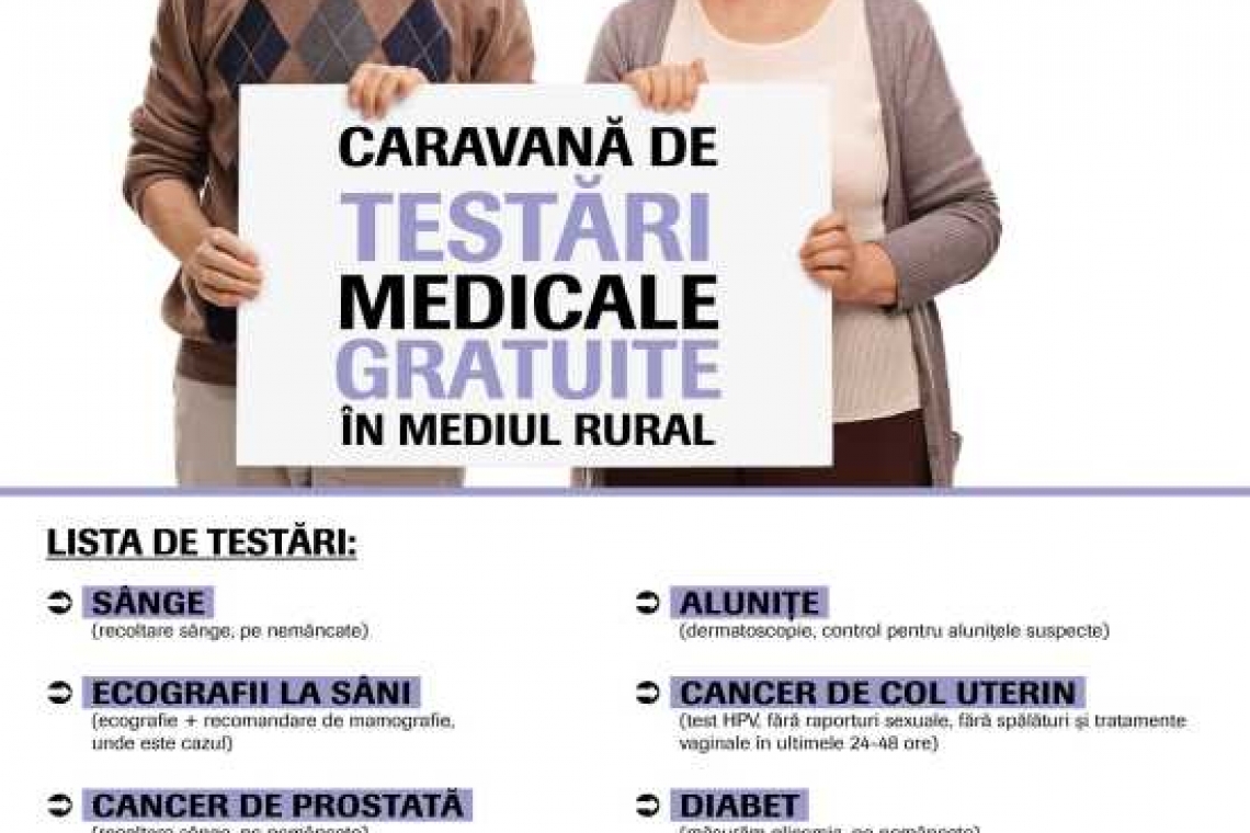 Caravana de testări medicale gratuite în mediul rural ajunge în Prahova anul acesta