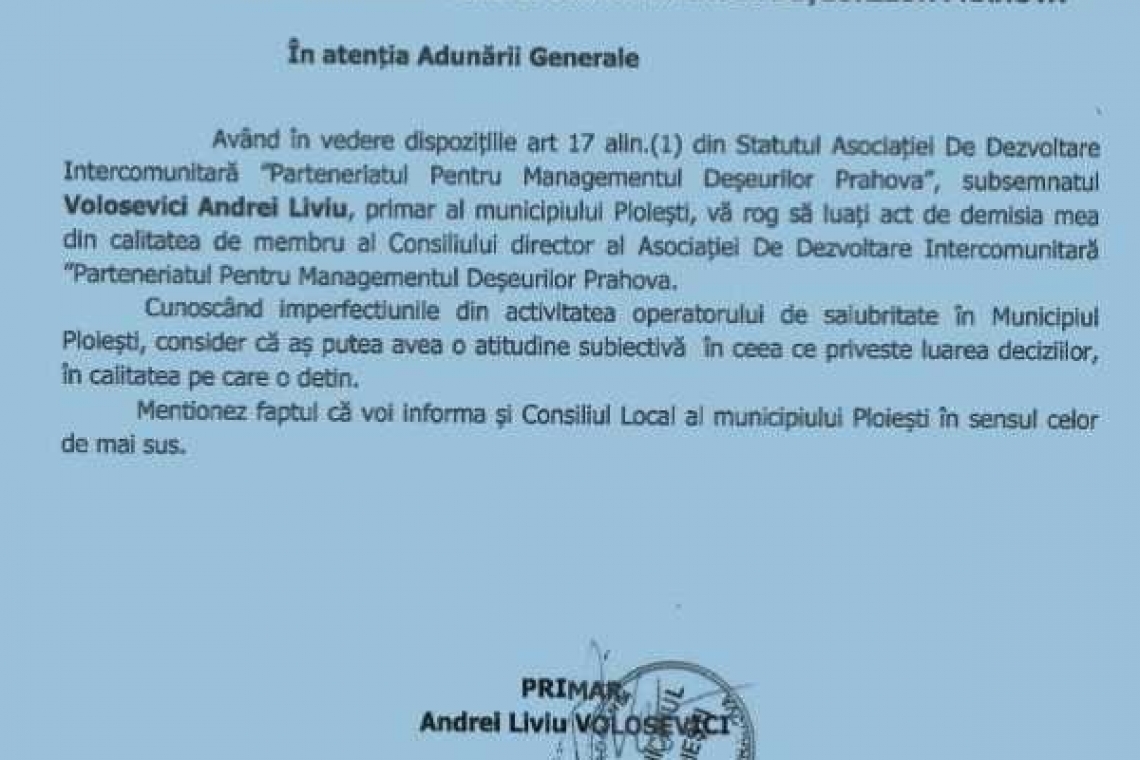 Primarul Ploieștiului, Andrei Volosevici a demisionat!